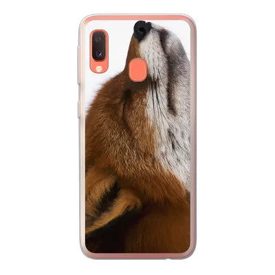Produktbild von MuchoWow® Handyhülle Schutzhülle Hülle für Samsung Galaxy A20e Fuchs - Nase - Weiß Silikon Softcase Handy Hülle - Abdeckung