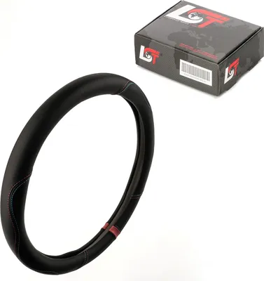 Produktbild von Lenkradbezug Ø 38cm 15 Zoll schwarz rote blaue Naht für VW für SEAT für SKODA