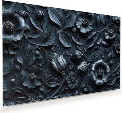 Produktbild von Glasbild 90x60cm in XXL für Wohnzimmer, Schlafzimmer Motiv Florales Muster