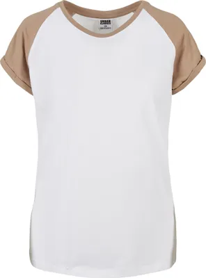 Produktbild von Urban Classics Ladies - RAGLAN Contrast Top weiß taupe - XL