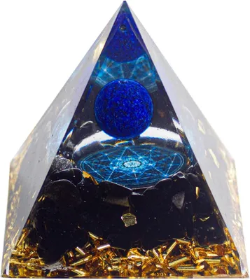 Productafbeelding van Energiepiramide Orgoniet - Meditatie Decoratie - Ontspanning Bevorderen - Compact Ontwerp - 5 cm - Marineblauw