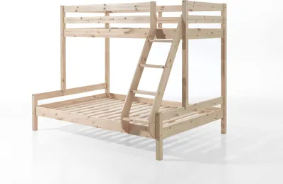 Produktbild von Vipack Familienbett Martin 90 x 200 und 140 x 200 cm, mit Leiter in Kiefer massiv natur Kiefer massiv natur