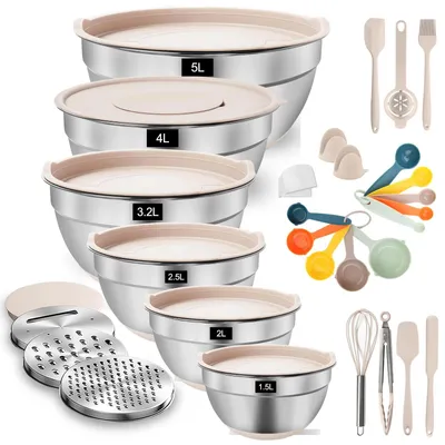 Immagine prodotto di Solidchoice - Set di contenitori in acciaio inossidabile da 31 pezzi con coperchi