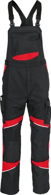 Produktbild von KÜBLER ACTIVIQ Baumwolle+ Latzhose schwarz/mittelrot 102