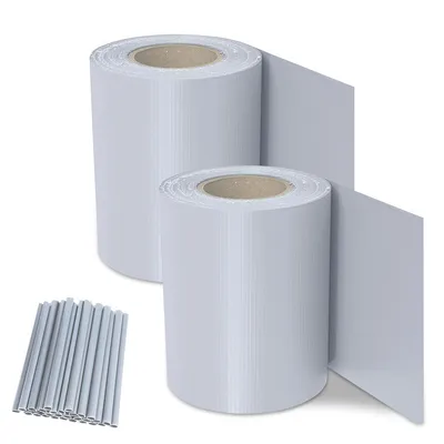 Obrázek produktu pro Yakimz pásy pro soukromí Různé dvojité drátěné pletivo PVC plotová fólie zahradní plot reflexní rameno s klipy 2 role á 70m x 19cm šedá
