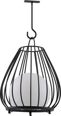 Zdjęcie produktu dla Lampa solarna Lindby LED Kelda, czarna, metalowa, 38 cm, ściemniana.