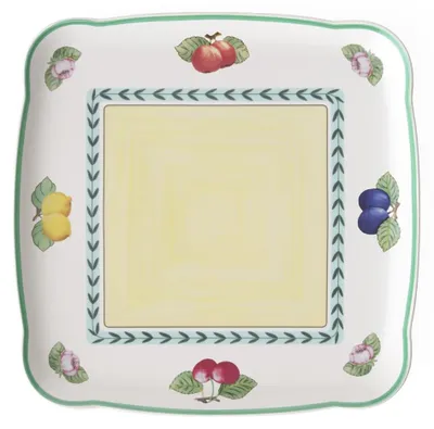Produktbild von Villeroy & Boch Charm & Breakfast French Garden, Kuchenplatte, Porzellan, Mehrfarbig, Quadratisch, 300 mm, 300 mm