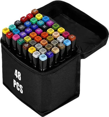 Produktbild von 48 farbige Graffiti-Skizzenstifte, fettige Markfarben, Markerstifte Doppelseitiges Marker-Set, Alkoholmarker, GiroX