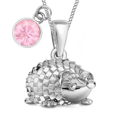 Niedliche Igel Halskette I Tier Echtschmuck für Mädchen I Rosa