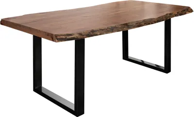 Image de MASSIVMOEBEL24 | Table à manger 180x90 Acacia laqué Bois naturel / Anthracite laqué FREEFORM 5