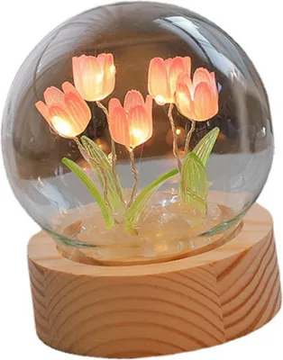 Obrázok produktu pre Kvetinové nočné svetlo Tulipánová nočná lampa Domáce dekorácie Nočné svetlo Nočné svetlo pre kanceláriu Spálňa Ružová