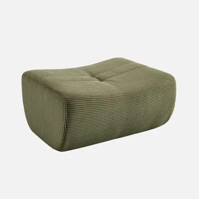 Produktbild von sweeek - Hocker, Fußhocker mit Cordbezug für Sessel und Sofas - Khaki