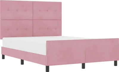 Produktbild von Boxspringbett mit Kopfteil Rosa 140 x 200 cm Samt