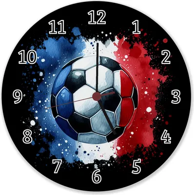 Produktbild von Fußball Frankreich Flagge Wanduhr aus Alu