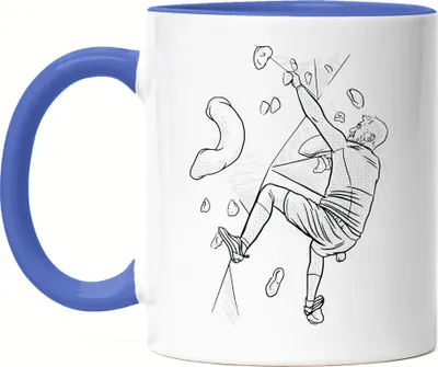 Produktbild von Klettern Tasse Blau Berge Bergsteiger Klettern Freizeit Healing Hügel Felsen Kletterschuhe Kletterer Sport