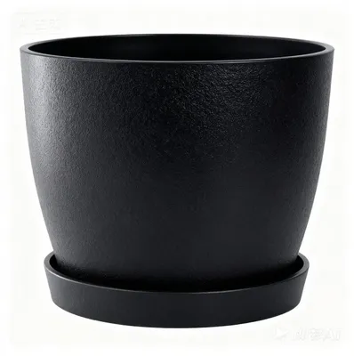 Produktbild von Runder Blumentopf mit Ablauflöchern 23 cm Schwarz Kunststoff für Innen und Außen