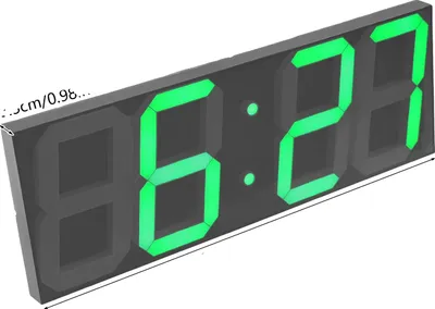Obrázek produktu pro Nástěnné hodiny, moderní minimalistický design, LED displej, zelené, 16 palců
