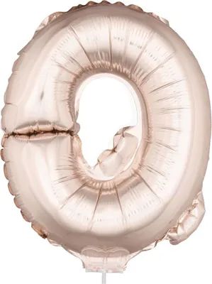 Produktbild von Buchstaben Folienballon mit Stab 41 cm - Roségold Buchstabe Q