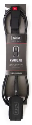 Imagen del producto de Ocean & Earth, correa de surf "Regular Diamond Flexmoulded", color negro, 8 pies (2.44 metros)