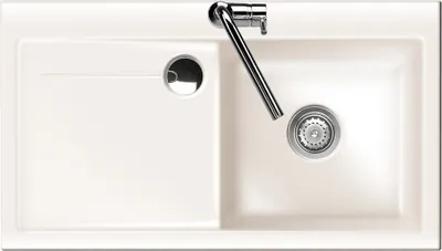 Produktbild von Spüle KeraDomo STEMA 90 in MAGNOLIE Becken rechts mit Handbetätigung