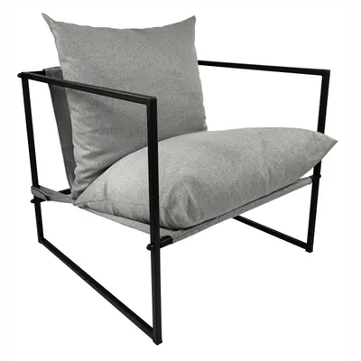 Obrázek produktu pro Designové křeslo s kovovým rámem Extra velké venkovní/venkovní zahradní křeslo Nábytek do obývacího pokoje Relaxační lehátko Terasy Odnímatelné šedé 80 x 78 x 70 cm