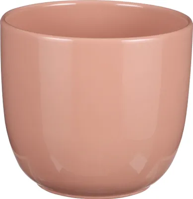 Produktbild von Blumenübertopf "Tusca" aus Keramik H 14 cm – Ø 14,5 Rosa  -  Übertopf Keramik Blumentopf Pflanztopf