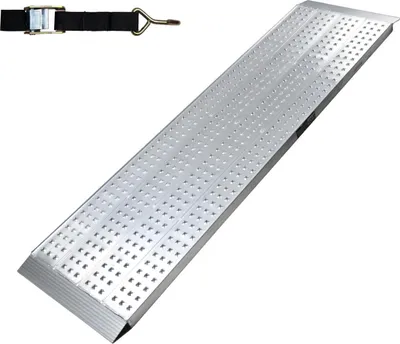 Produktbild von TRUTZHOLM 1 x Alu Auffahrrampe 200 x 56 cm Traglast 540 kg grau starr perforiert Verladerampe