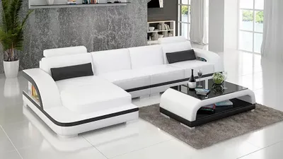 Immagine prodotto di Divano moderno zona giorno divano in pelle divano angolare divano imbottito divano angolare a L