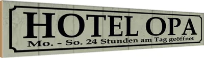 Produktbild von vianmo Holzschild 10x46 cm Hotel Opa 24 Stunden am Tag Oma