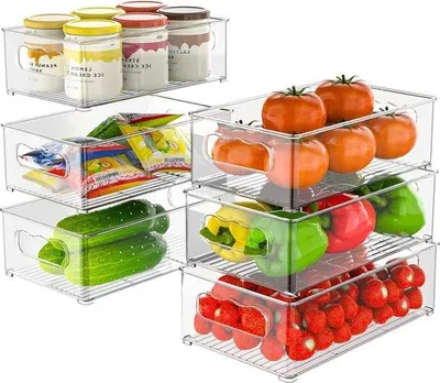 Immagine prodotto di Organizer per frigorifero, set da 6 pezzi, impilabile, senza BPA
