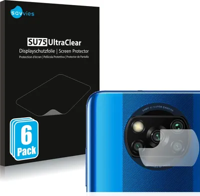 Produktbild von 6x Für Xiaomi Poco X3 NFC (NUR Kameraschutz) Schutzfolie Savvies Displayschutz Display Schutz Folie Klar Transparent