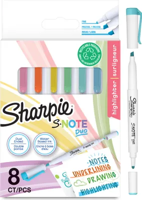 Zdjęcie produktu dla Sharpie Textmarker S-Note DUO Keil- und Rundspitze 8er Blister