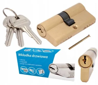 Obrázek produktu pro HuW Vložka do zámku dveří mosazná 40/45mm 3 klíče