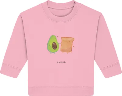 Produktbild von Mr. & Mrs. Panda Organic Baby Pullover Avocado Toast 6. - 12. Monat - Baumwolle Pink - Geschenk, Hochzeitsgeschenk, Pärchen, Liebe, Bullover, Hochzeit