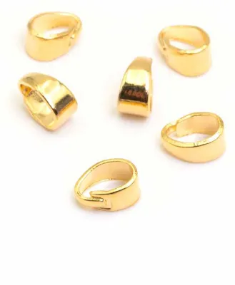 Produktbild von Vintageparts Collierschlaufen aus Messing mit 18k Goldbeschichtung 6 mm, 6 Stück