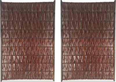 Produktbild von 2er Set Weidengeflechtzaun B:120 cm x H: 180 cm, Natürlicher Weidenzaun, Weidengeflecht Palisade, Flechtzaun aus Weide