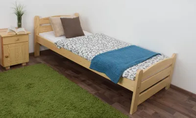 Produktbild von Einzelbett / Gästebett Kiefer massiv Vollholz natur 84, inkl. Lattenrost - Liegefläche 80 x 200 cm