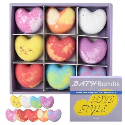 Productafbeelding van Badbommen cadeau set, 9 stuks, met geur, badkugels voor dames, ideaal voor Moederdag of een verjaardag