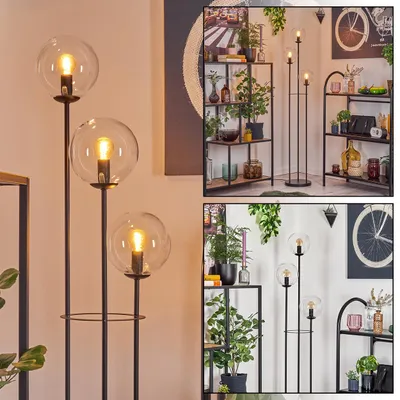 Produktbild von Fossobiubo Stehlampe aus Metall/Glas in Schwarz/Klar