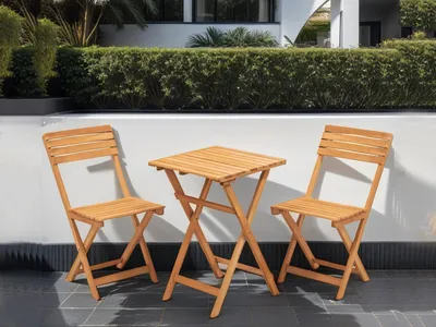 Immagine prodotto di Dmora set Tavolo e Sedie Isso Marrone, 2 Posti Dimensione Seduta 40x30h81 cm