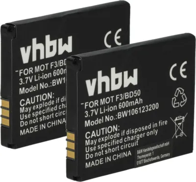 Produktbild von vhbw 2x Akku kompatibel mit AVM Fritz!Fon C4, MT-F, EM325, EM25, M325, M2, MT-F 2000, C5 schnurlos Festnetz Telefon (600 mAh, 3,7 V, Li-Ion)