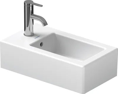 Produktbild von Duravit Handwaschbecken VERO mit Überlauf, Hahnlochbank, 250 x 450 mm, 1 Hahnloch weiß