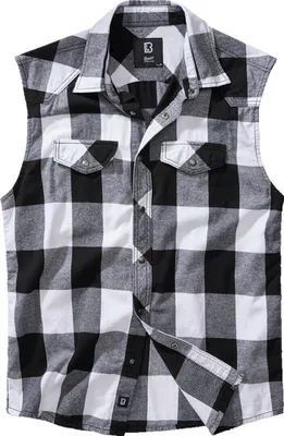 Image de BRANDIT Check Shirt sans manches blanc/noir taille 3XL