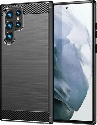 A smartphone case is shown next to a smartphone.