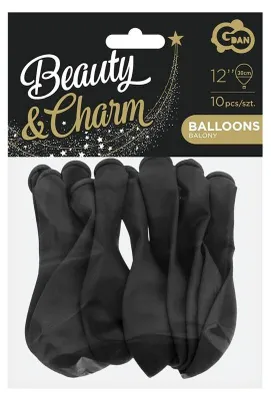 Zdjęcie produktu dla Balony czarne pastelowe Beauty&Charm 30 cm 10 sztuk