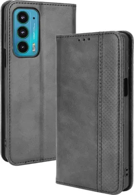 Produktbild von Motorola Edge 20 Hülle - Coverup Vintage Style Klapphülle - Schwarz