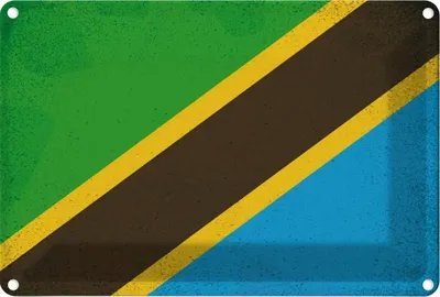 Produktbild von vianmo Blechschild 20x30 cm Tansania Tanzania Vintage Flagge Fahne Wappen
