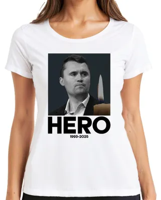 Obrázek produktu pro Dámské tričko Charlie Kirk Hero Rest in Peace Republican Advisor President, bílé, M