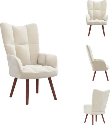Obrázok produktu pre vidaXL Relax kreslo krémovo biely zamat - Kreslo