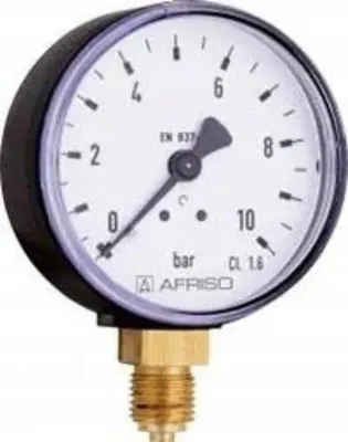 Produktbild von Afriso | Manometer RF 63 D201 - 63 mm - 0–1 bar - Radialanschluss - Präzise Druckmessung